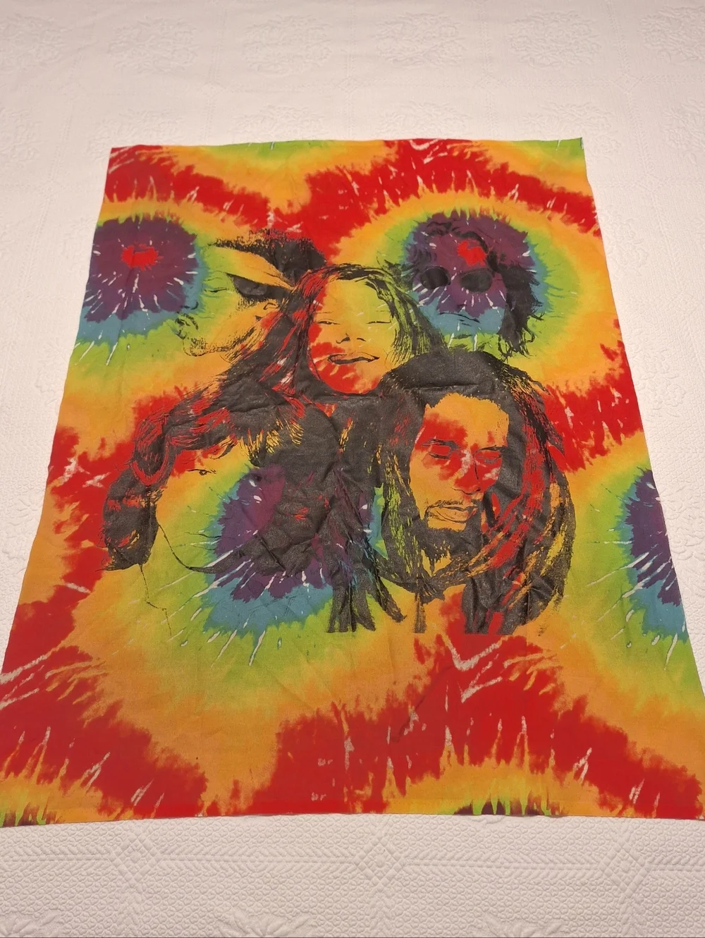 Bohemian 60's musicians tie-dye tapestry